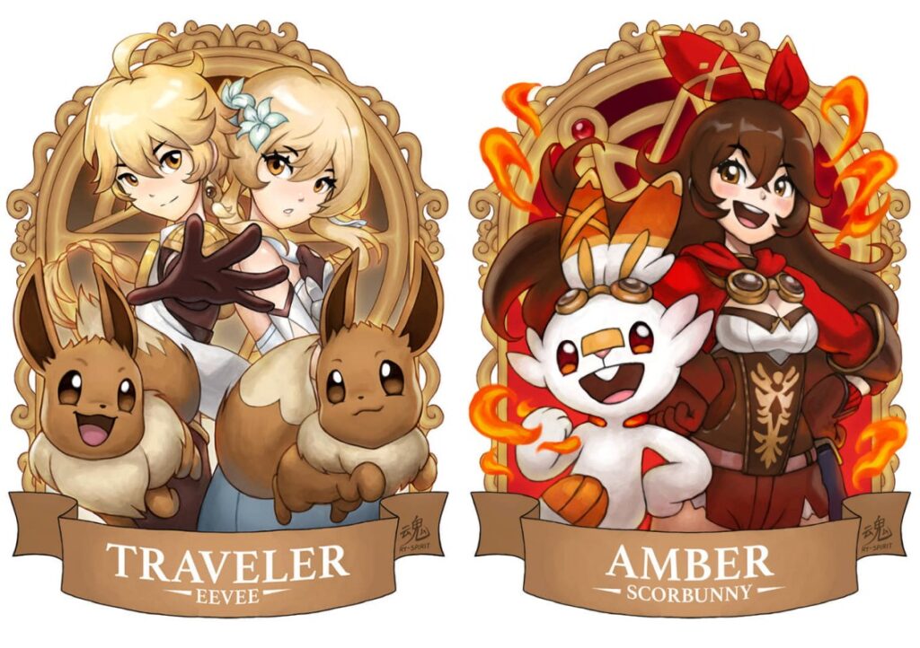 แฟนอาร์ต Genshin Impact x Pokémon สุดคาวาอี้ 2 แฟนอาร์ต Genshin Impact x Pokémon สุดคาวาอี้