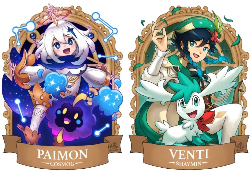 แฟนอาร์ต Genshin Impact x Pokémon สุดคาวาอี้ 3 แฟนอาร์ต Genshin Impact x Pokémon สุดคาวาอี้