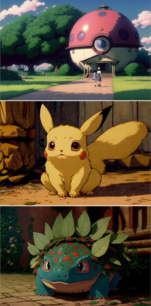 แฟนอาร์ต Pokémon ในลายเส้นแบบสตูดิโอจิบลิ