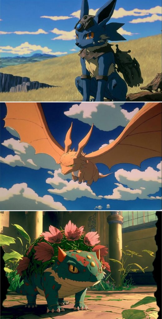 แฟนอาร์ต Pokémon ในลายเส้นแบบสตูดิโอจิบลิ