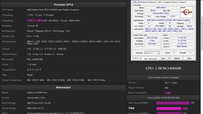เผยผลทดสอบ Athlon Gold Pro 4150GE 2 เผยผลทดสอบ Athlon Gold Pro 4150GE
