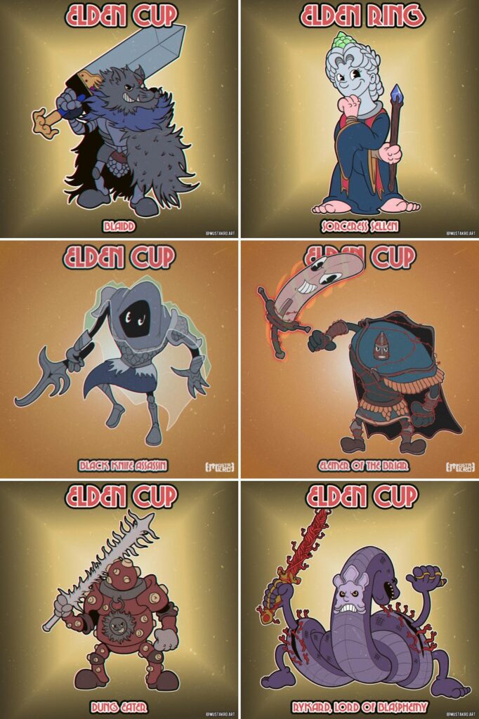 แฟนอาร์ต Elden Ring ในเวอร์ชั่น Cup Head 3 แฟนอาร์ต Elden Ring ในเวอร์ชั่น Cup Head