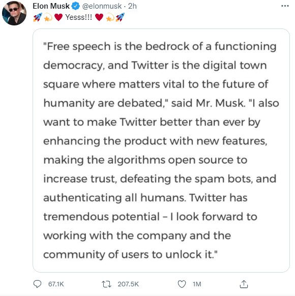 Elon Musk เข้าซื้อ Twitter สำเร็จเรียบร้อย 2 Elon Musk เข้าซื้อ Twitter สำเร็จเรียบร้อย