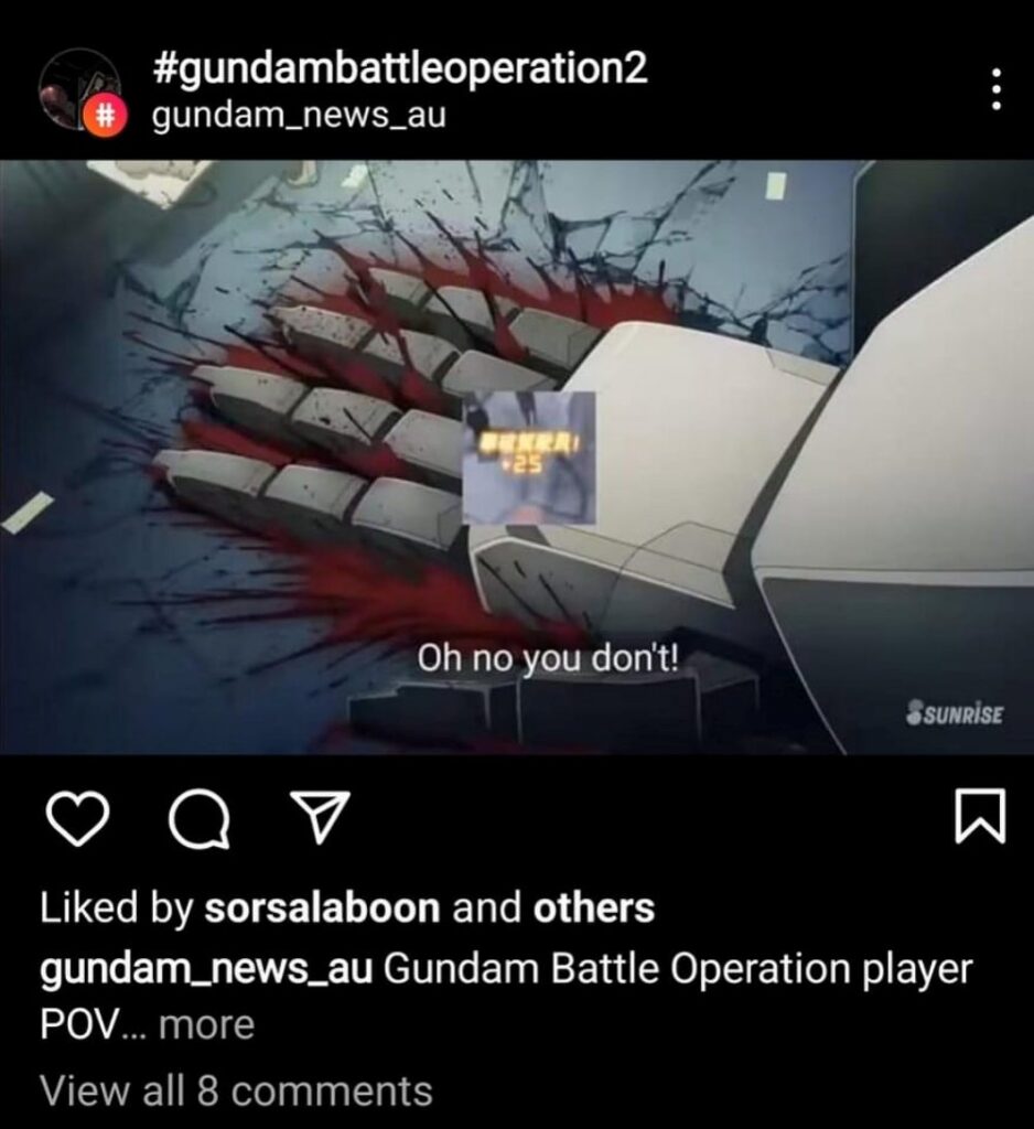[มีสปอยล์] มีมสุดฮาจาก โมบิลสูทกันดั้ม แม่มดจากดาวพุธ ล้อเลียน Gundam Battle Operation 2