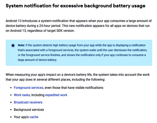 Android 13 จะมีการปรับการแจ้งเตือนด้านการเรียกใช้พลังงานใหม่
