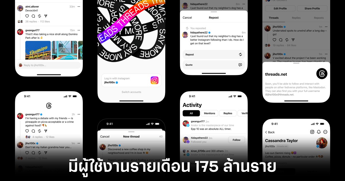 Threads มีผู้ใช้งานรายเดือนแตะ 175 ล้านบัญชี 1 threads-reach-goal