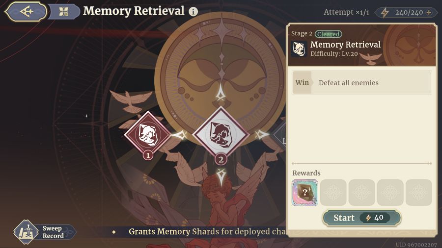 วิธีการลงด่าน Memory Retrieval ให้คุ้มค่าใน Sword of Convallaria 2 Sword of Convallaria Memory Retrieval Tips