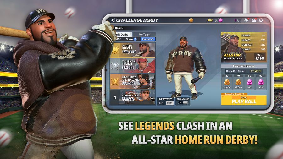 Homerun Clash 2: Legends Derby เกมเบสบอลบนมือถือแข่งขันกับผู้เล่นทั่วโลก 7 Homerun Clash 2: Legends Derby Launches
