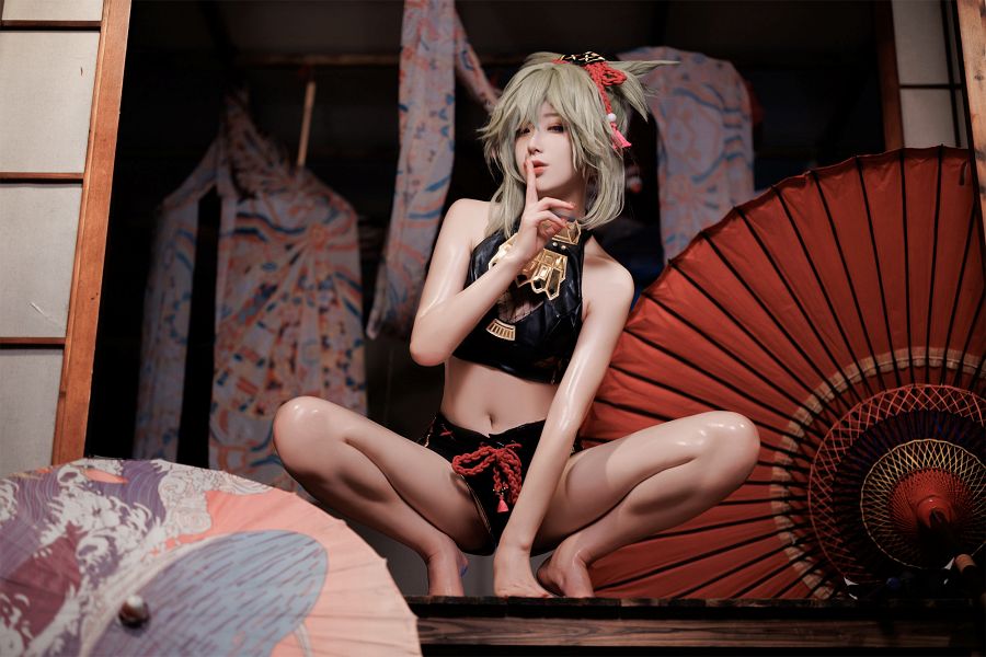 คอสเพลย์ Kuki Shinobu จาก Genshin Impact ในเวอร์ชั่นเซ็กซี่ 8 Shinobu Genshin Impact Cosplay by Dolly48226855