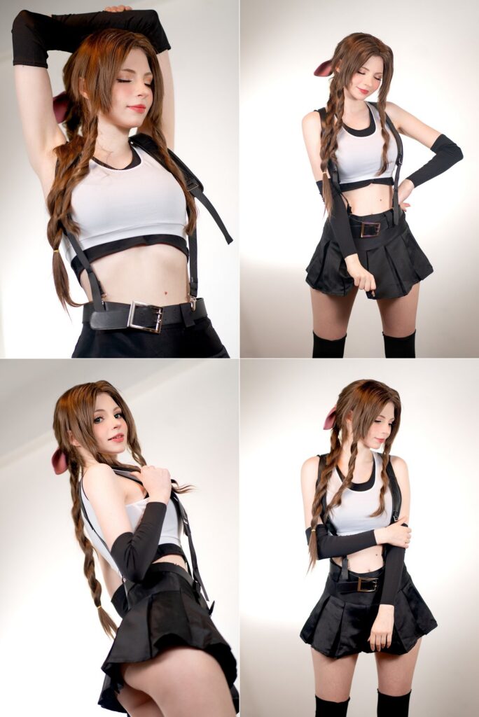 คอสเพลย์ Aerith ในชุด Tifa ที่คาวาอี้แบบลงตัว 3 คอสเพลย์ Aerith ในชุด Tifa ที่คาวาอี้แบบลงตัว