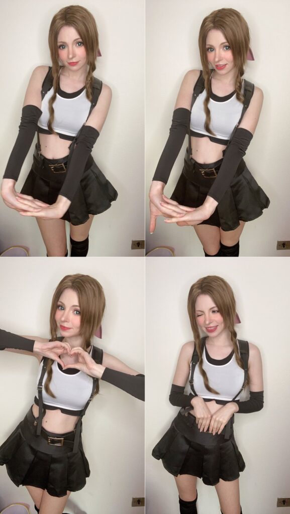 คอสเพลย์ Aerith ในชุด Tifa ที่คาวาอี้แบบลงตัว 6 คอสเพลย์ Aerith ในชุด Tifa ที่คาวาอี้แบบลงตัว