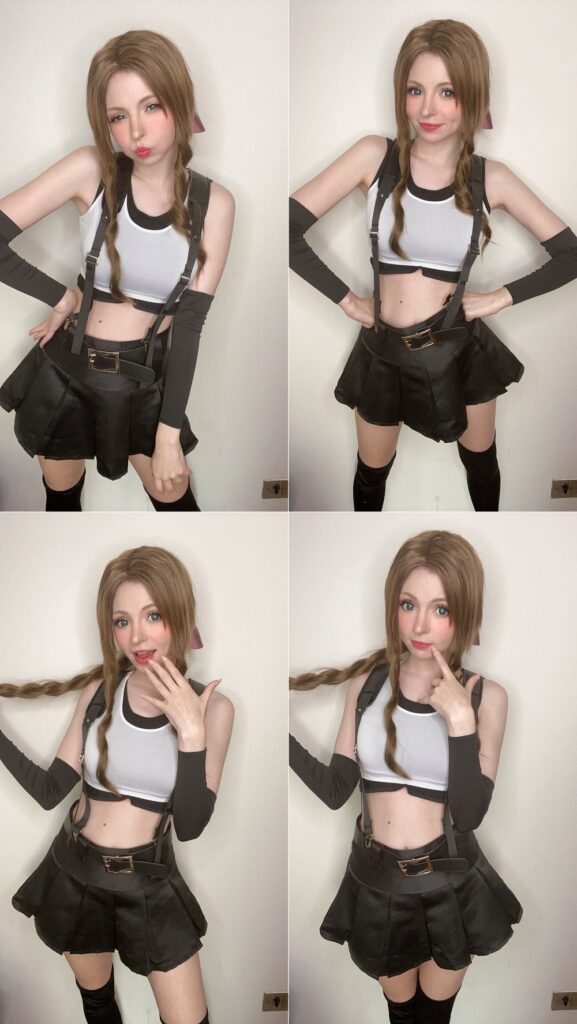 คอสเพลย์ Aerith ในชุด Tifa ที่คาวาอี้แบบลงตัว 8 คอสเพลย์ Aerith ในชุด Tifa ที่คาวาอี้แบบลงตัว