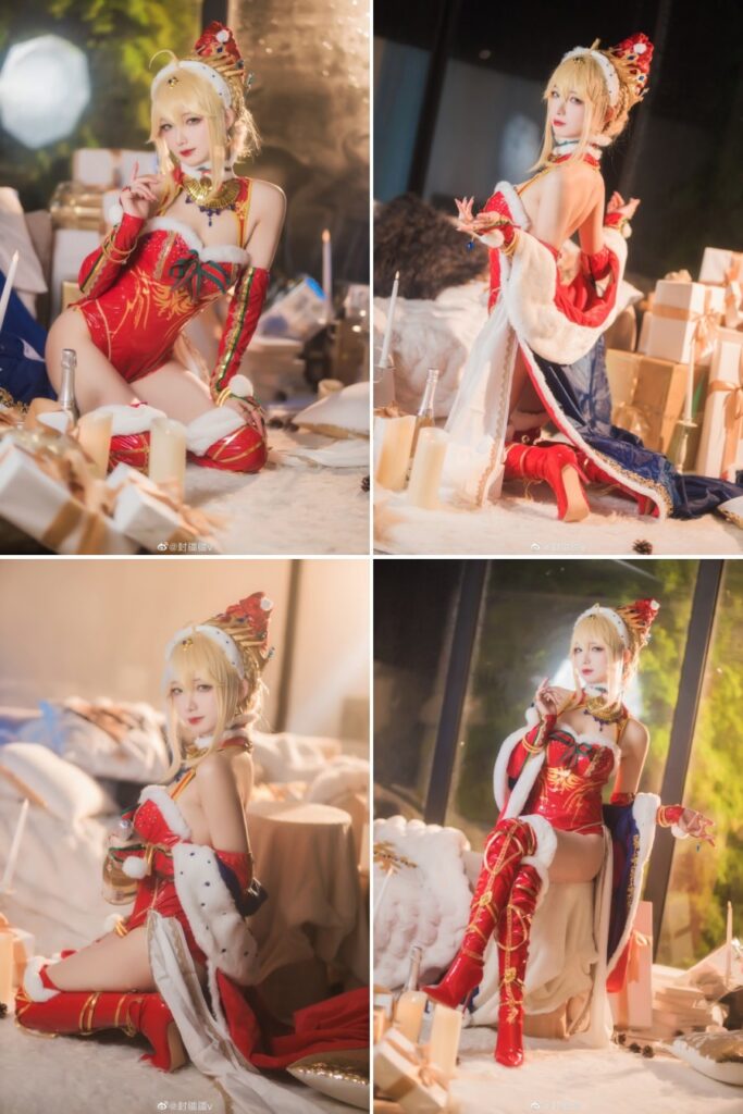 คอสเพลย์ Artoria จาก FGO เวอร์ชั่นชุดแซนตี้สุดเซ็กซี่ 2 คอสเพลย์ Artoria จาก FGO เวอร์ชั่นชุดแซนตี้สุดเซ็กซี่