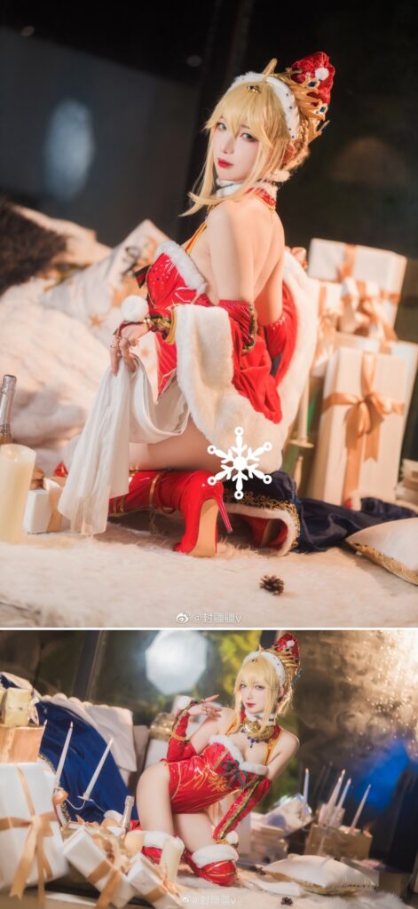 คอสเพลย์ Artoria จาก FGO เวอร์ชั่นชุดแซนตี้สุดเซ็กซี่ 4 คอสเพลย์ Artoria จาก FGO เวอร์ชั่นชุดแซนตี้สุดเซ็กซี่