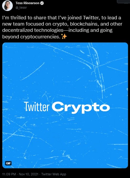 Twitter ประกาศเปิดส่วนงานใหม่ที่เกี่ยวข้องกับคริปโตโดยเฉพาะ 2 Twitter ประกาศเปิดส่วนงานใหม่ที่เกี่ยวข้องกับคริปโตโดยเฉพาะ