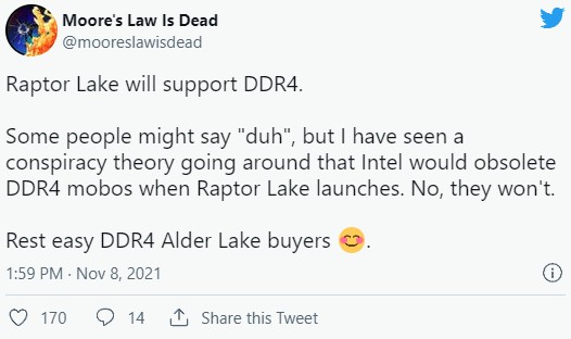 Intel Gen 13 อาจยังรองรับการใช้งานแรม DDR4 ต่อไป 2 Intel Gen 13 อาจยังรองรับการใช้งานแรม DDR4 ต่อไป