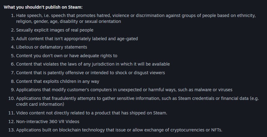 Steam เปลี่ยนข้อกำหนดที่อาจส่งผลกับเกมที่เกี่ยวกับ Blockchain 2 Steam เปลี่ยนข้อกำหนดที่อาจส่งผลกับเกมที่เกี่ยวกับ Blockchain