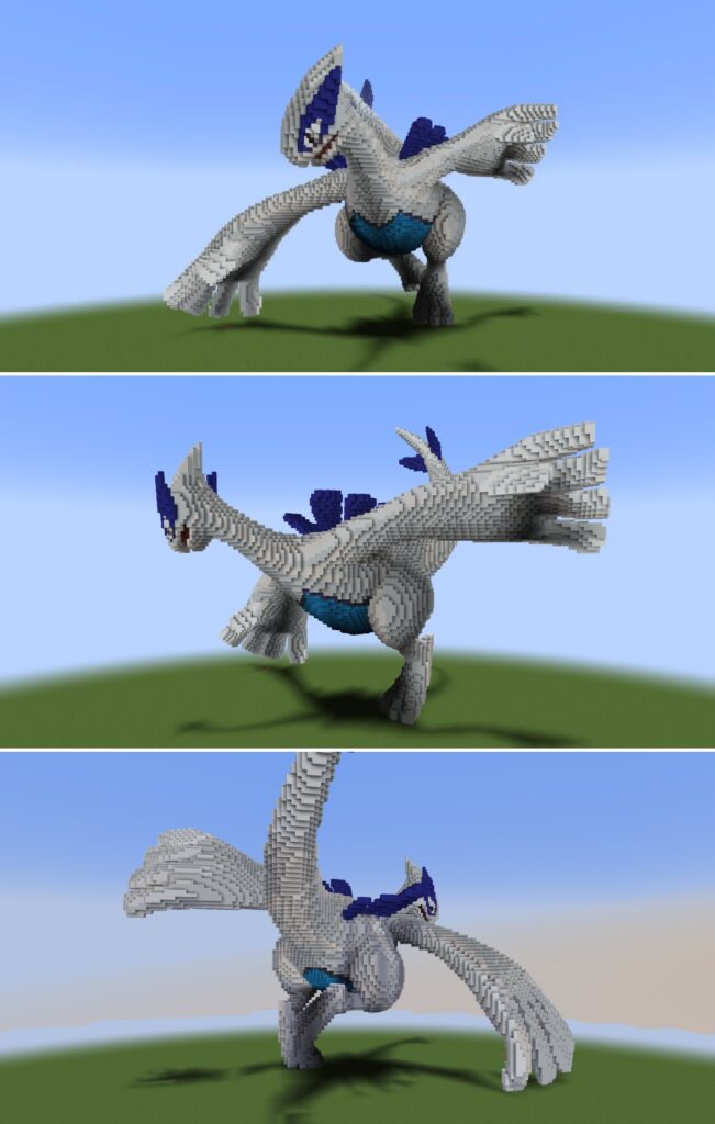 แฟนเกม Pokémon สร้างรูปปั้น Lugia และ Vaporeon ใน Minecraft