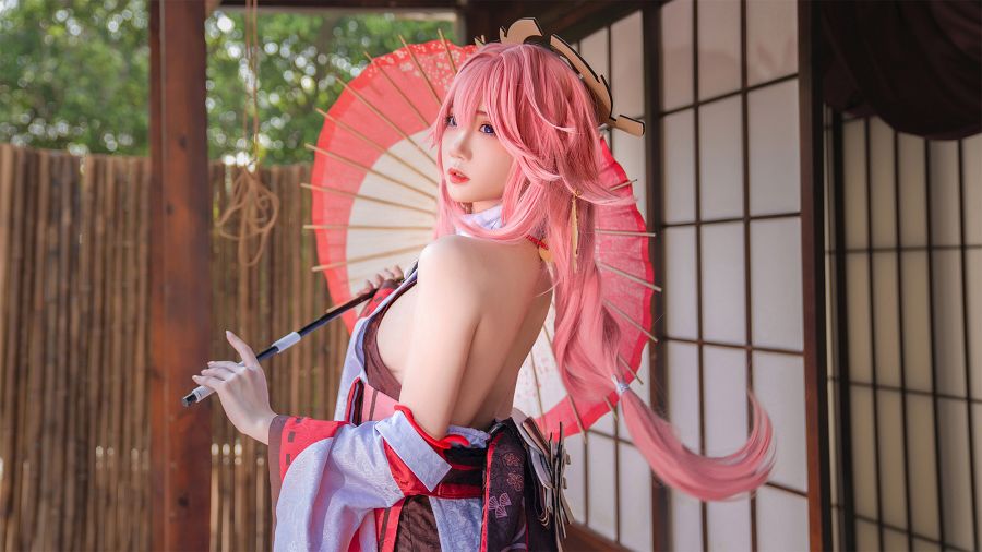 คอสเพลย์ Yae Miko จาก Genshin Impact ฝีมือ 焖焖碳- 4 Yae Miko Genshin Impact Cosplay by mmmenmentan