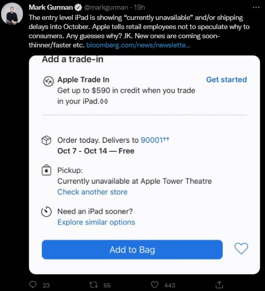 เผยสัญญาณการมาถึงของ iPad 9 ในไม่ช้า 2 เผยสัญญาณการมาถึงของ iPad 9 ในไม่ช้า