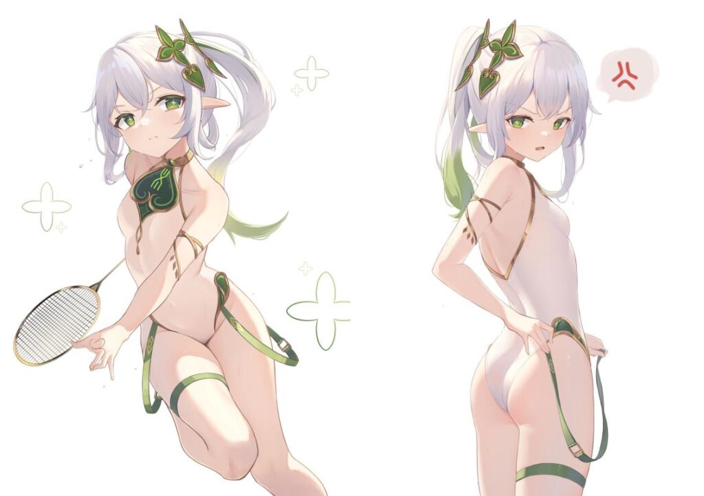 แฟนอาร์ต Nahida สวมชุดรัดรูปออกกำลังกาย 2 แฟนอาร์ต Nahida สวมชุดรัดรูปออกกำลังกาย