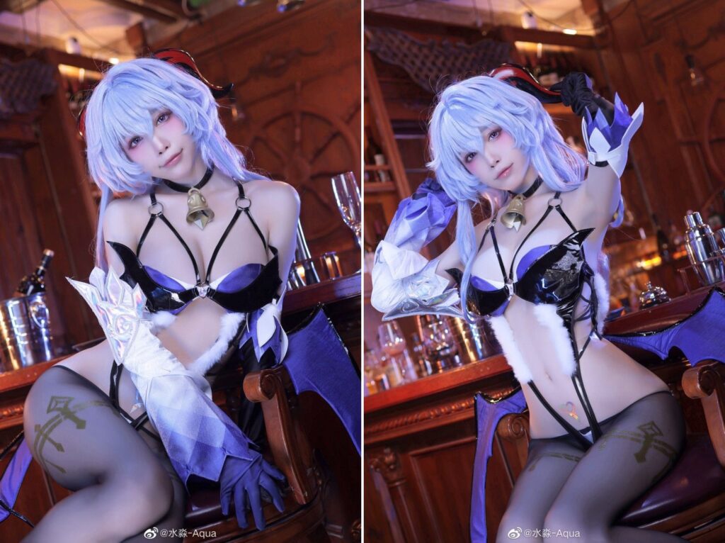 เจ๊ 水淼-Aqua ไม่พลาดแปลงโฉมเป็น Ganyu เวอร์ชั่นปีศาจ