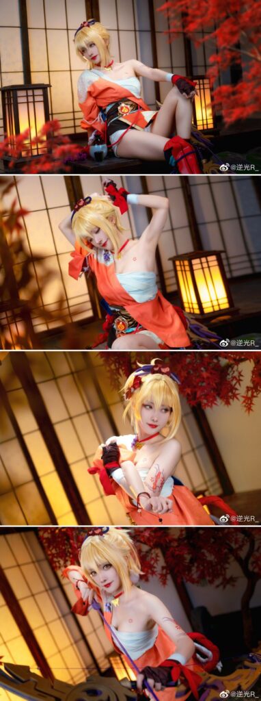 คอสเพลย์ Yoimiya จาก Genshin Impact ฝีมือสาวจีน 2 คอสเพลย์ Yoimiya จาก Genshin Impact ฝีมือสาวจีน