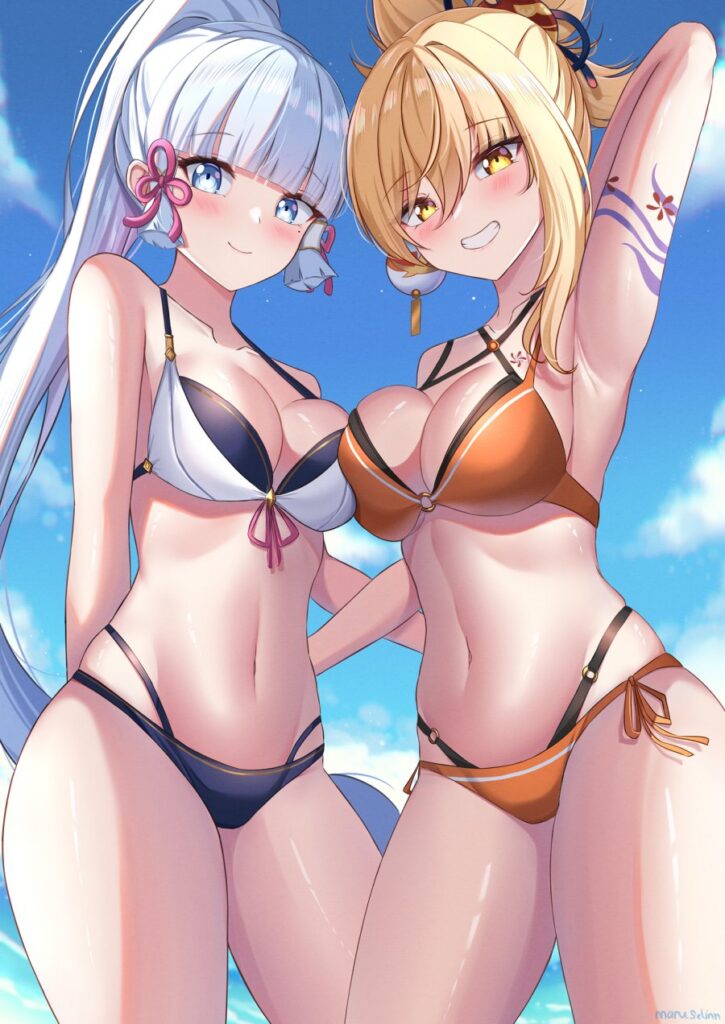 แฟนอาร์ต Ayaka จูงมือ Yoimiya เที่ยวทะเลสุดแซ่บ 2 แฟนอาร์ต Ayaka จูงมือ Yoimiya เที่ยวทะเลสุดแซ่บ