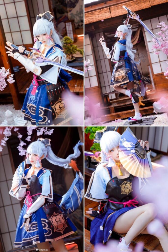 คอสเพลย์ Ayaka สวยน่ารักท่ามกลางดอกซากุระ