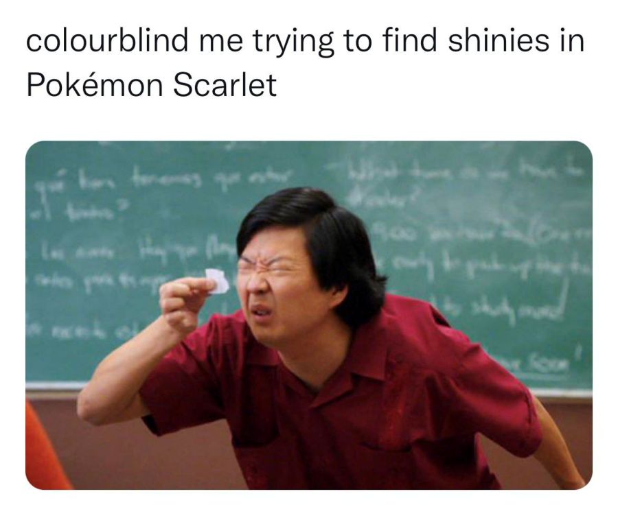 ผู้เล่น Pokémon Scarlet and Violet ทำมีมแซว ‘เมื่อคนตาบอดสีตามหาไชนี่โปเกมอน’ 2 ผู้เล่น Pokémon Scarlet and Violet ทำมีมแซว ‘เมื่อคนตาบอดสีตามหาไชนี่โปเกมอน’