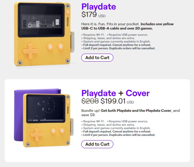 เครื่องเล่นเกม Playdate กระแสดีเกินคาดขายหมด 20,000 เครื่องใน 20 นาที 2 เครื่องเล่นเกม Playdate กระแสดีเกินคาดขายหมด 20,000 เครื่องใน 20 นาที