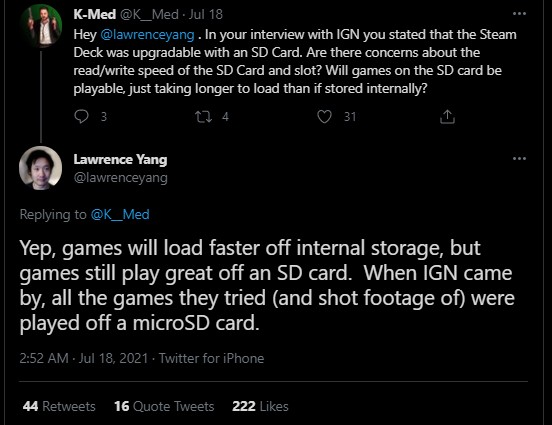 Steam Deck สามารถเล่นเกมผ่าน microSD ได้โดยไม่มีปัญหา 2 Steam Deck สามารถเล่นเกมผ่าน microSD ได้โดยไม่มีปัญหา