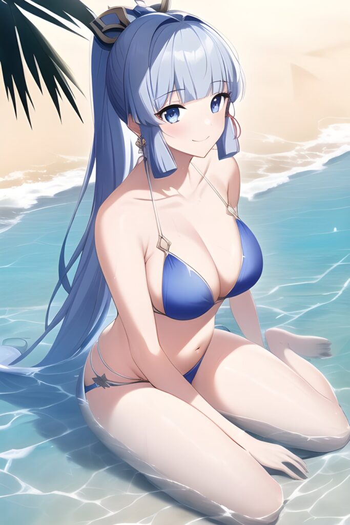 แฟนอาร์ต Ayaka อวดผิวขาวแข่งกับชายหาด