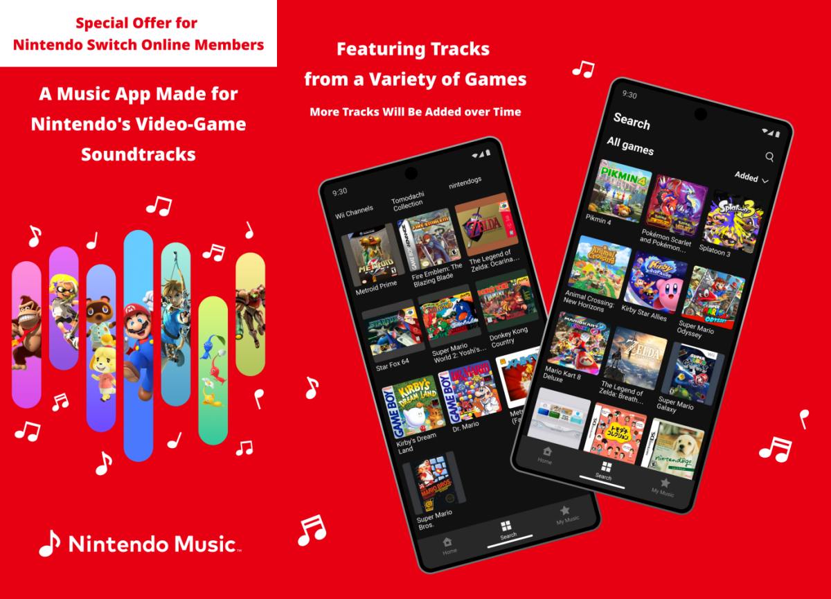 Nintendo Music แอปฟังเพลงประกอบจากปู่นินเปิดให้บริการแล้ว
