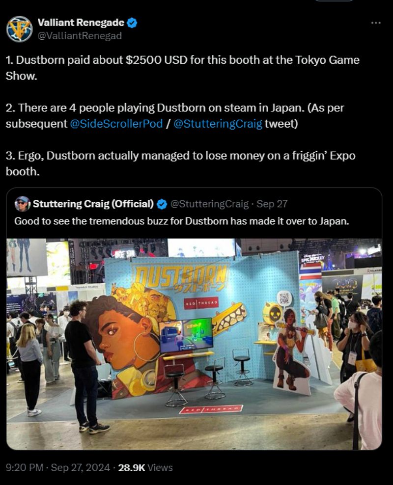 Dustborns TGS Booth Fails to Draw Crowds