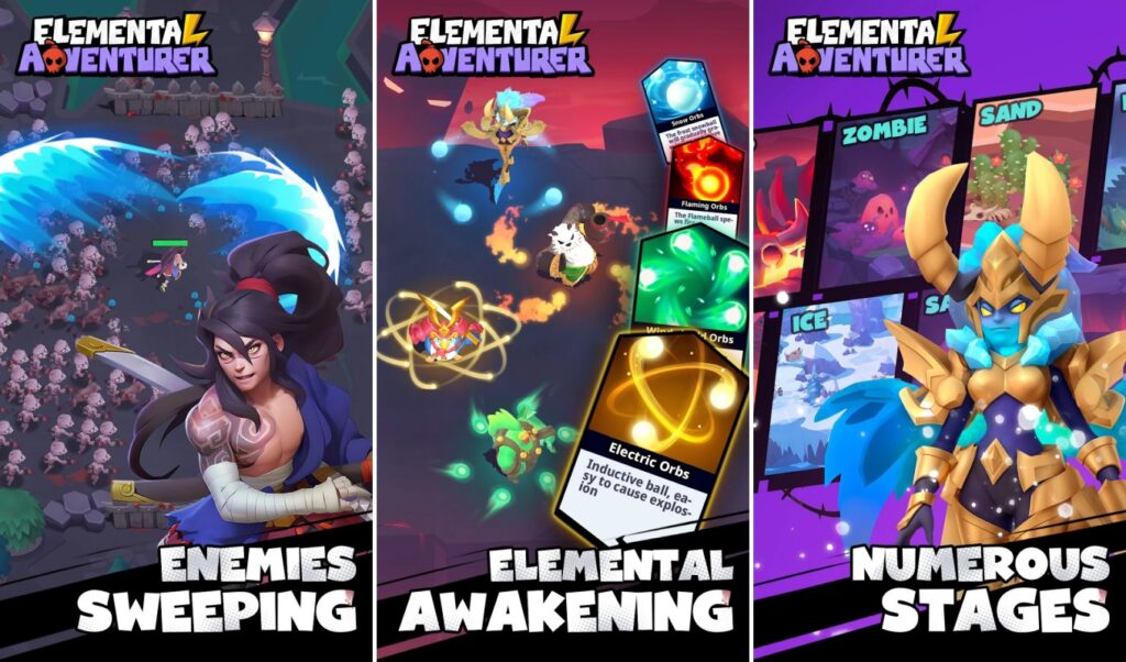 Elemental Adventurer เกมมือถือแอ็กชั่น Roguelite กระสุนเต็มจอ 5 Elemental Adventurer Launches