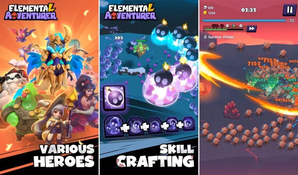 Elemental Adventurer เกมมือถือแอ็กชั่น Roguelite กระสุนเต็มจอ 6 Elemental Adventurer Launches