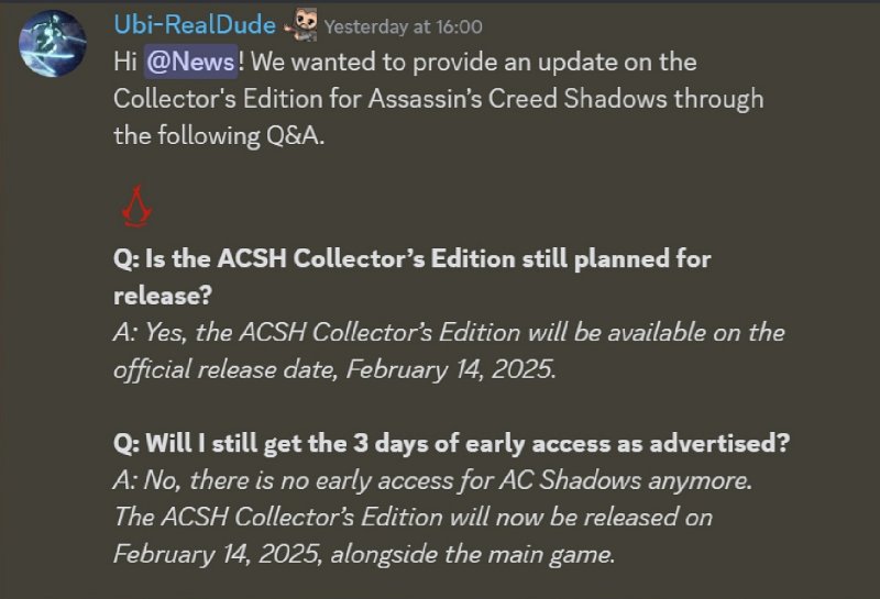 Assassin's Creed Shadows ถูกยกเลิกช่วง Early Access แล้ว