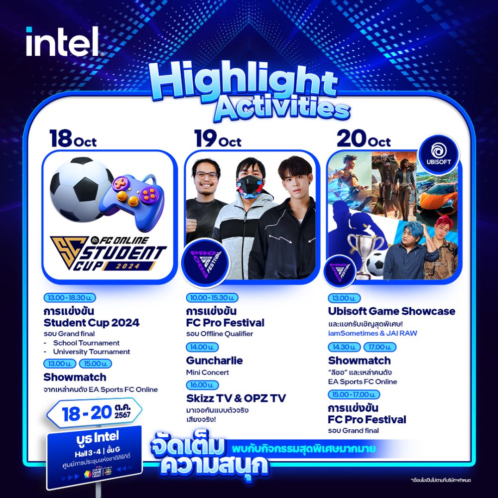 พบกับความสนุกครั้งยิ่งใหญ่จากทาง Intel ในงาน Thailand Game Show 2024 9 พบกับความสนุกครั้งยิ่งใหญ่จากทาง Intel ในงาน Thailand Game Show 2024