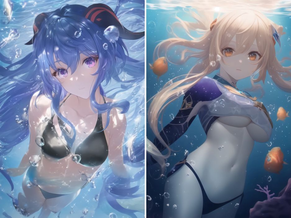 แฟนอาร์ตสาว ๆ จาก Genshin Impact ลงดำน้ำที่วาดโดย AI 3 แฟนอาร์ตสาว ๆ จาก Genshin Impact ลงดำน้ำที่วาดโดย AI