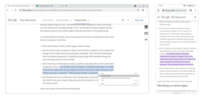 Chrome อัปเดตฟีเจอร์สร้างลิ้งค์จากสิ่งที่ไฮไลท์ได้ 2 Chrome อัปเดตฟีเจอร์สร้างลิ้งค์จากสิ่งที่ไฮไลท์ได้