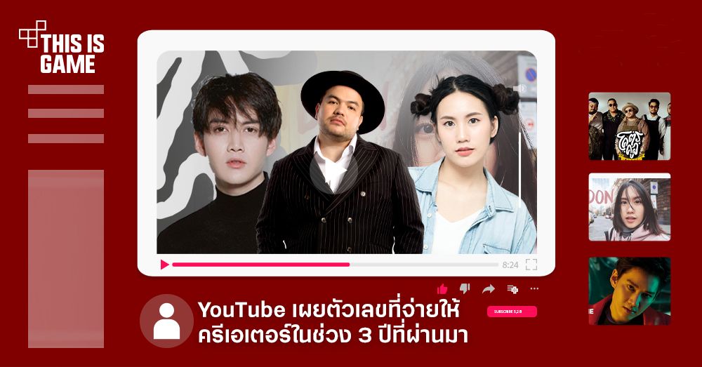 YouTube เผยตัวเลขที่จ่ายให้ครีเอเตอร์ในช่วง 3 ปีที่ผ่านมา