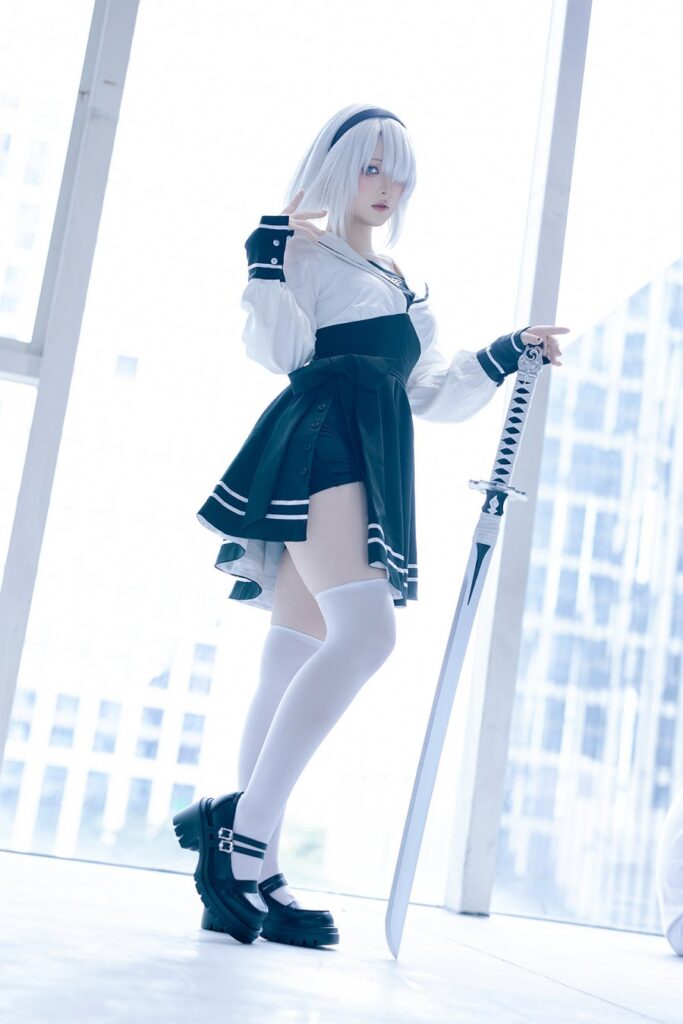 คอสเพลย์ 2B จาก Nier: Automata ในชุดสีดำโชว์ผิวขาวโดนใจ 3 2B Nier: Automata Cosplay by Yukako