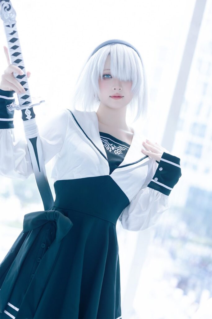 คอสเพลย์ 2B จาก Nier: Automata ในชุดสีดำโชว์ผิวขาวโดนใจ 4 2B Nier: Automata Cosplay by Yukako