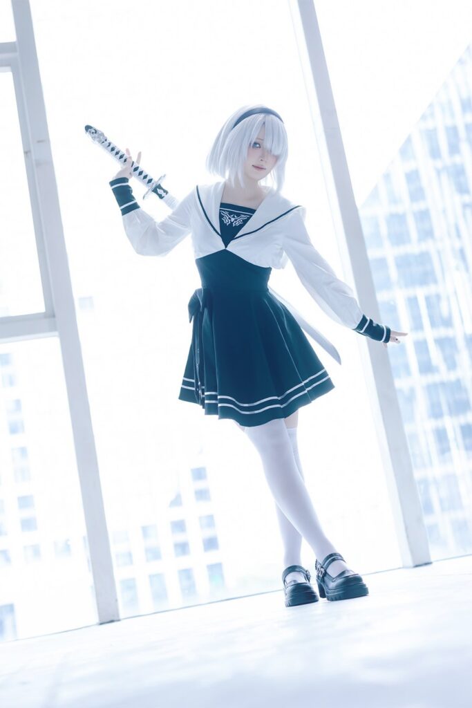 คอสเพลย์ 2B จาก Nier: Automata ในชุดสีดำโชว์ผิวขาวโดนใจ 5 2B Nier: Automata Cosplay by Yukako