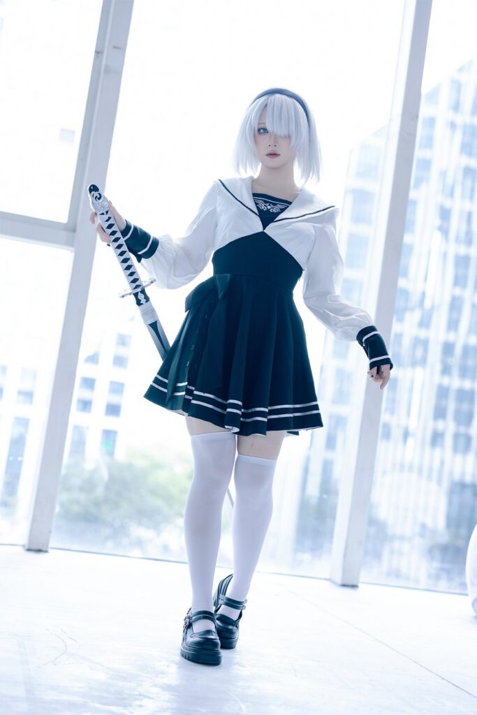 คอสเพลย์ 2B จาก Nier: Automata ในชุดสีดำโชว์ผิวขาวโดนใจ 6 2B Nier: Automata Cosplay by Yukako