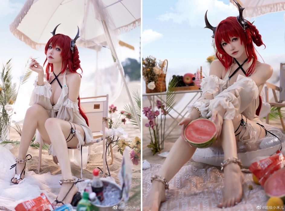 สาวคอสเพลเยอร์พา Surtr จาก Arknights ออกเที่ยวทะเล 3 สาวคอสเพลเยอร์พา Surtr จาก Arknights ออกเที่ยวทะเล