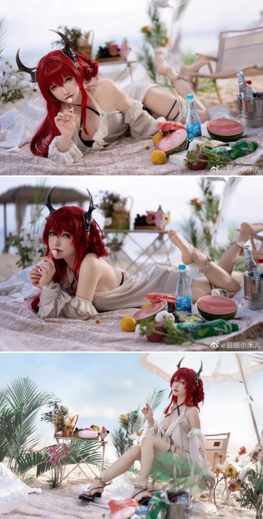 สาวคอสเพลเยอร์พา Surtr จาก Arknights ออกเที่ยวทะเล 6 สาวคอสเพลเยอร์พา Surtr จาก Arknights ออกเที่ยวทะเล