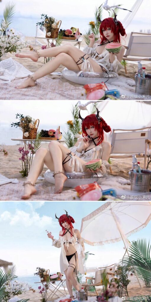 สาวคอสเพลเยอร์พา Surtr จาก Arknights ออกเที่ยวทะเล 7 สาวคอสเพลเยอร์พา Surtr จาก Arknights ออกเที่ยวทะเล