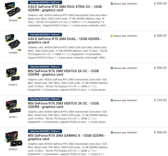 RTX 3060 ถูกเพิ่มราคาขายหน้าร้านในหลายประเทศ 2 RTX 3060 ถูกเพิ่มราคาขายหน้าร้านในหลายประเทศ